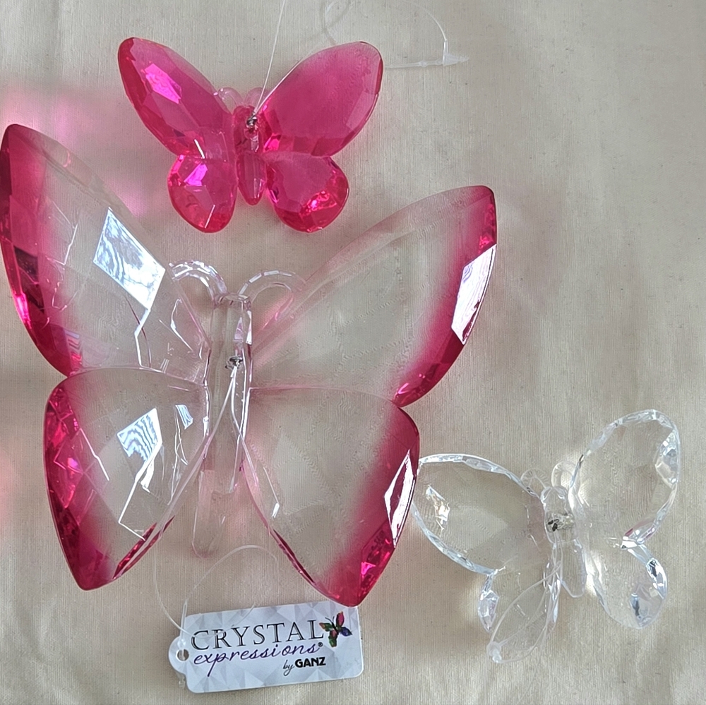3 Crystal Expressions Hanging Butterflies by Ganz